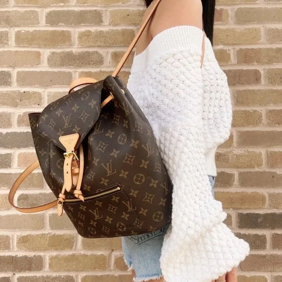 Authentic❤️Louis Vuitton Montsouris Rucksack Backpack Monogram Brown Canvas - Picture 3 of 16